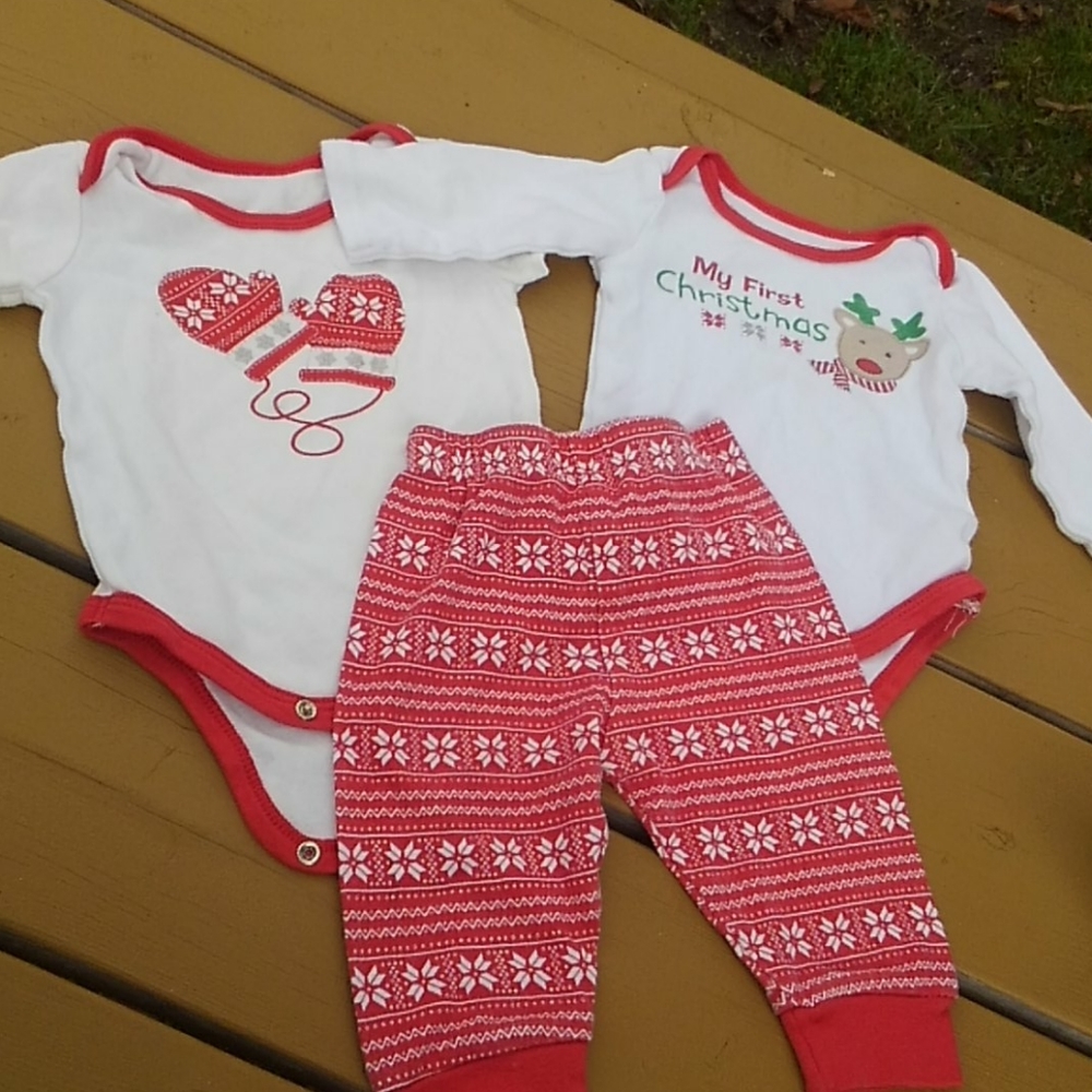 3-6 month baby holiday clothing set